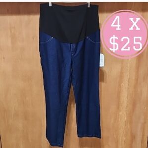 Time and Tru High Rise Black and Blue Maternity Jeans